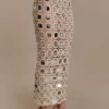 Noel midi-rok van spiegelbreisel – Beige Noel midi-rok van spiegelbreisel – Beige