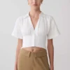 Noelia-shirt met korte mouwen en strik aan de achterkant – Wit Noelia-shirt met korte mouwen en strik aan de achterkant – Wit