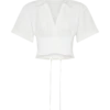 Noelia-shirt met korte mouwen en strik aan de achterkant – Wit Noelia-shirt met korte mouwen en strik aan de achterkant – Wit