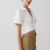 Noelia-shirt met korte mouwen en strik aan de achterkant – Wit Noelia-shirt met korte mouwen en strik aan de achterkant – Wit