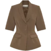 Opal-top met pofmouwen – Cacaobruin Opal-top met pofmouwen – Cacaobruin