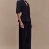 Opal-top met pofmouwen – Zwart Opal-top met pofmouwen – Zwart