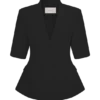 Opal-top met pofmouwen – Zwart Opal-top met pofmouwen – Zwart