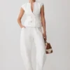 Oriana linnen oversized broek – wit Oriana linnen oversized broek – wit