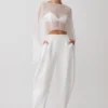 Oriana linnen oversized broek – wit Oriana linnen oversized broek – wit