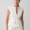 Oriana linnen vest met knopen – Wit Oriana linnen vest met knopen – Wit