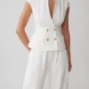 Oriana linnen vest met knopen – Wit Oriana linnen vest met knopen – Wit