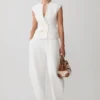 Oriana linnen vest met knopen – Wit Oriana linnen vest met knopen – Wit
