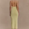 Ovina halternek gebreide midi-jurk – Lemon Ovina halternek gebreide midi-jurk – Lemon