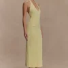 Ovina halternek gebreide midi-jurk – Lemon Ovina halternek gebreide midi-jurk – Lemon