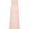 Paloma gebreide maxi-jurk met bloemen en één schouder – Babyroze Paloma gebreide maxi-jurk met bloemen en één schouder – Babyroze