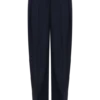 Penelope geplooide broek met hoge taille – donker marineblauw Penelope geplooide broek met hoge taille – donker marineblauw