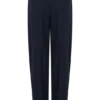 Penelope geplooide broek met hoge taille – donker marineblauw Penelope geplooide broek met hoge taille – donker marineblauw