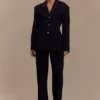 Penelope geplooide broek met hoge taille – Zwart Penelope geplooide broek met hoge taille – Zwart