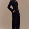 Penelope geplooide broek met hoge taille – Zwart Penelope geplooide broek met hoge taille – Zwart