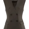 Penelope mouwloze blazer – Chocoladebruin Penelope mouwloze blazer – Chocoladebruin