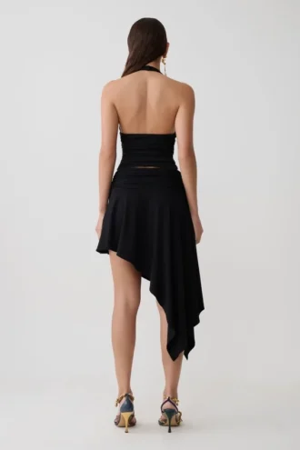 Talise modale Hankie midi-rok – Zwart