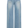Perrie mid-rise rechte jeans met strik – gewassen lichtblauw Perrie mid-rise rechte jeans met strik – gewassen lichtblauw