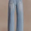 Perrie mid-rise rechte jeans met strik – gewassen lichtblauw Perrie mid-rise rechte jeans met strik – gewassen lichtblauw