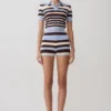 Philly gestreepte gebreide Short – Chocoladebruin/Blauw Philly gestreepte gebreide Short – Chocoladebruin/Blauw