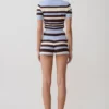 Philly gestreepte gebreide Short – Chocoladebruin/Blauw Philly gestreepte gebreide Short – Chocoladebruin/Blauw