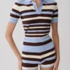 Philly gestreepte gebreide Short – Chocoladebruin/Blauw Philly gestreepte gebreide Short – Chocoladebruin/Blauw