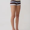 Philly gestreepte gebreide Short – Chocoladebruin/Blauw Philly gestreepte gebreide Short – Chocoladebruin/Blauw