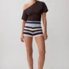 Philly gestreepte gebreide Short – Chocoladebruin/Blauw Philly gestreepte gebreide Short – Chocoladebruin/Blauw