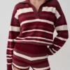 Philly Stripe gebreide Short – Bordeauxrood/Crème Philly Stripe gebreide Short – Bordeauxrood/Crème