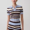 Philly gestreepte gebreide Short – Chocoladebruin/Blauw Philly gestreepte gebreide Short – Chocoladebruin/Blauw