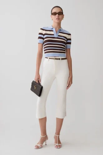 Mary Denim Capri – Wit