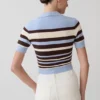 Philly Stripe gebreide top met knopen – Chocoladebruin/Blauw Philly Stripe gebreide top met knopen – Chocoladebruin/Blauw