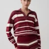 Philly Stripe gebreide trui met lange mouwen – Bordeauxrood/Crème Philly Stripe gebreide trui met lange mouwen – Bordeauxrood/Crème