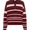 Philly Stripe gebreide trui met lange mouwen – Bordeauxrood/Crème Philly Stripe gebreide trui met lange mouwen – Bordeauxrood/Crème