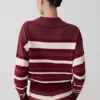 Philly Stripe gebreide trui met lange mouwen – Bordeauxrood/Crème Philly Stripe gebreide trui met lange mouwen – Bordeauxrood/Crème