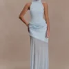 Portia mouwloze scuba-top – lichtblauw