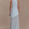 Portia mouwloze scuba-top – lichtblauw