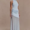 Portia mouwloze scuba-top – lichtblauw