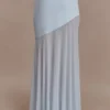 Portia maxi-rok van scuba en mesh – lichtblauw Portia maxi-rok van scuba en mesh – lichtblauw