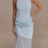 Portia mouwloze scuba-top – lichtblauw
