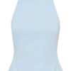 Portia mouwloze scuba-top – lichtblauw