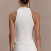 Portia mouwloze top van scuba – Wit Portia mouwloze top van scuba – Wit