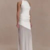 Portia scuba en mesh maxi-rok – Wit Portia scuba en mesh maxi-rok – Wit