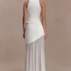 Portia scuba en mesh maxi-rok – Wit Portia scuba en mesh maxi-rok – Wit