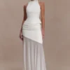 Portia scuba en mesh maxi-rok – Wit Portia scuba en mesh maxi-rok – Wit