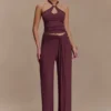 Ramona modaal broek met rechte pijpen – Mahonie Ramona modaal broek met rechte pijpen – Mahonie