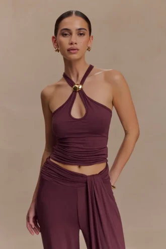 Ramona modale tanktop met hardware – Mahogany