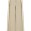 Raya linnen broek met middelhoge taille en wijde pijpen – naturel beige Raya linnen broek met middelhoge taille en wijde pijpen – naturel beige