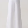 Raya linnen broek met middelhoge taille en wijde pijpen – Wit Raya linnen broek met middelhoge taille en wijde pijpen – Wit