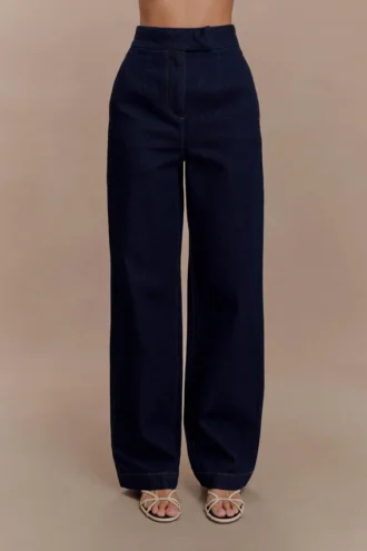 Rayne Denim-jeans met wijde pijpen – Indigoblauw